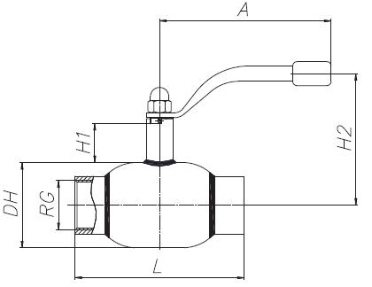 Схема стального шарового крана БИВАЛ Ду 15-50 мм