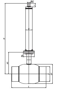 Схема стального шарового крана БИВАЛ Ду 20-150 мм