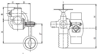 Схема стального шарового крана БИВАЛ Ду 250-500