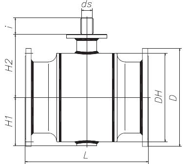 Схема стального шарового крана БИВАЛ Ду 350-500