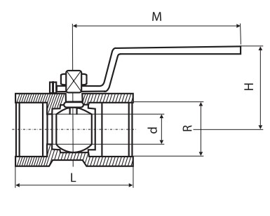 Кран шаровой со стандартным проходом из нержавеющей стали с внутренней резьбой  тип Х1666