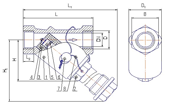 Фильтры магнитные и сетчатые муфтовые (ФММ, ФСМ) чертеж